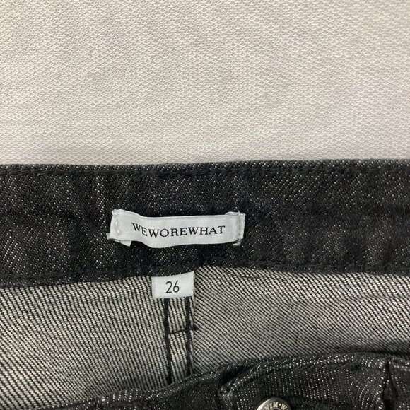 WeWoreWhat Black Side Slit High Rise Skinny Jeans size 26 - Picture 2 of 12